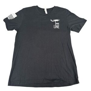 Nine Line Black Men's T-Shirt Mens Large USA Logo Flag